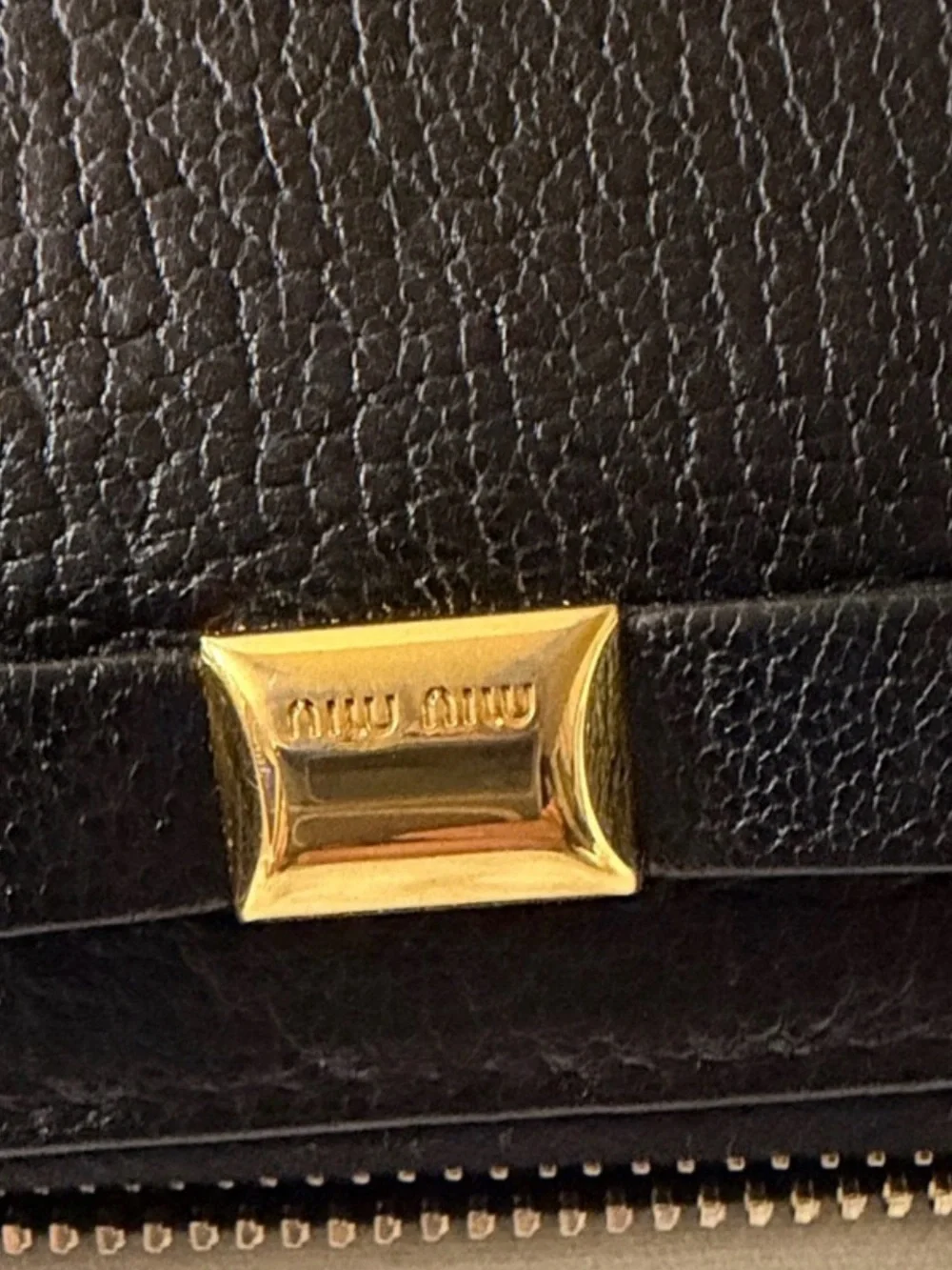 Miu Miu Black Leather Zip Around Wallet | Authentic Certificate of Authenticity